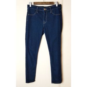 &Denim Skinny Ankle Jeans Dark Indigo Wash Denim w/ Stretch Size 29